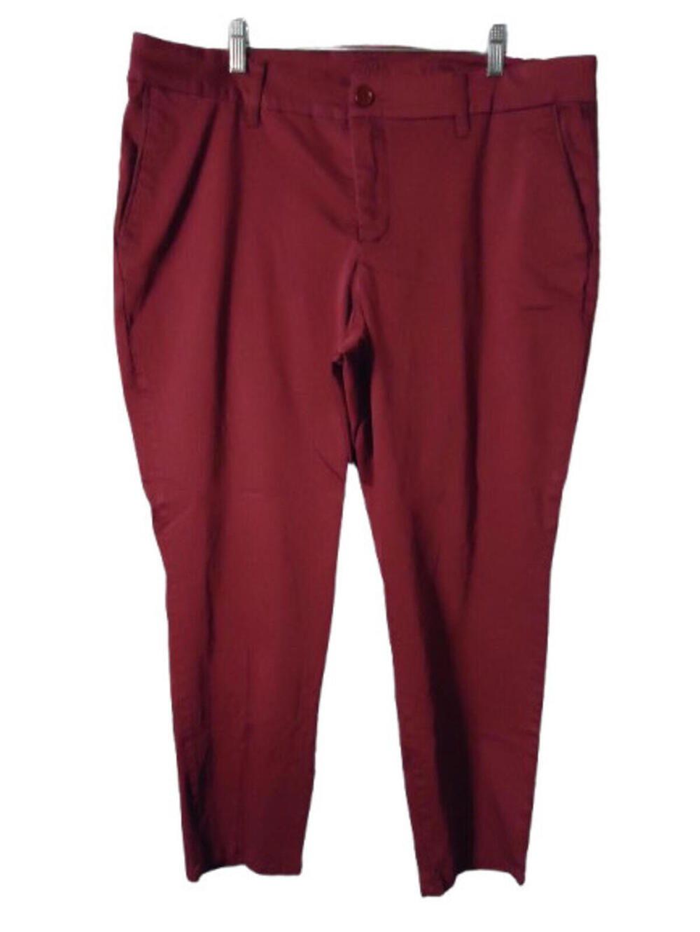 KUT From The Kloth Straight Leg Ankle Trousers Size 16W Flat Front Wine RN58539